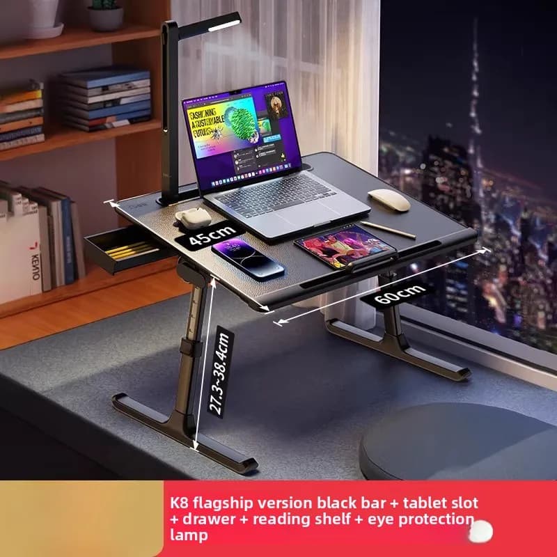 Tavolino Portatile da Letto Regolabile, Supporto per Laptop, Scrivania per Studio, Lettura, Scrittura e Lavoro d'Ufficio