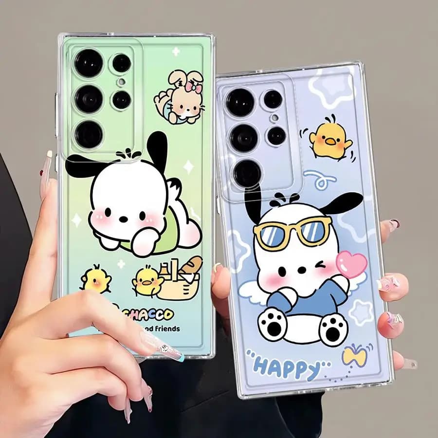 Cover per Telefono per Samsung Galaxy S26 S21 S25 Edge Note 20 Ultra 10 S20 Plus S24 S23 Ultra S22 FE Sanrio Pochacco