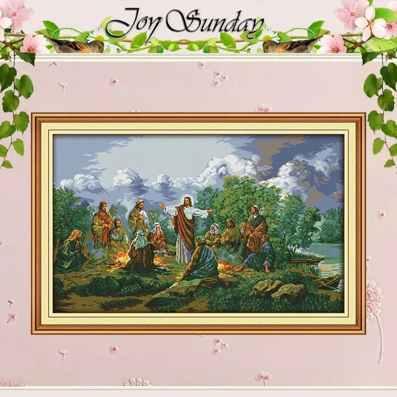 Jesus and His Disciples Patterns Counted Cross Stitch Set DIY 11CT 14CT 16CT Stamped DMC Cross-stitch Kit Embroidery Needlework