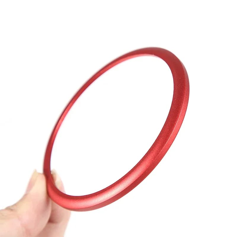 For Fiat 500 2016+ aluminum alloy red car styling center console side air outlet decorative ring sticker car accessories 2Pcs