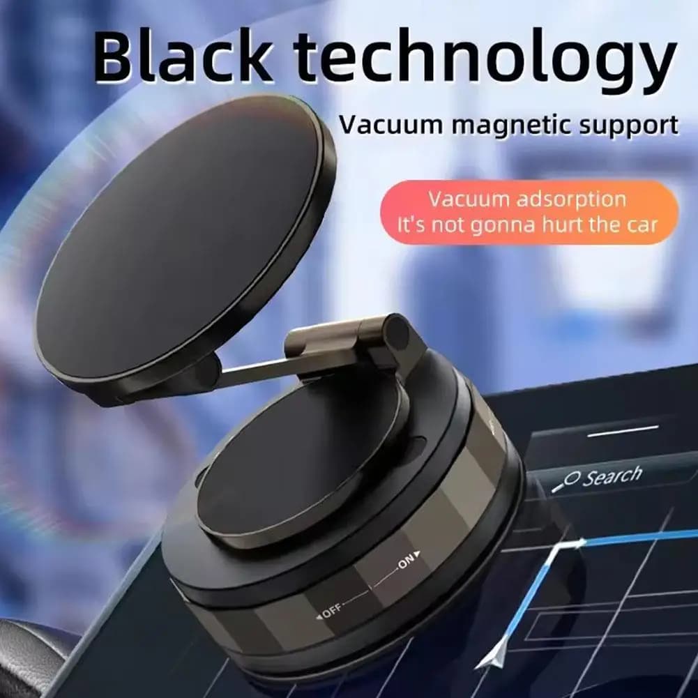 Universal Magnetic Car Phone Holder 360° Rotation Foldable Phone Mount Strong Suction For Dashboard Glass Tile Navigation