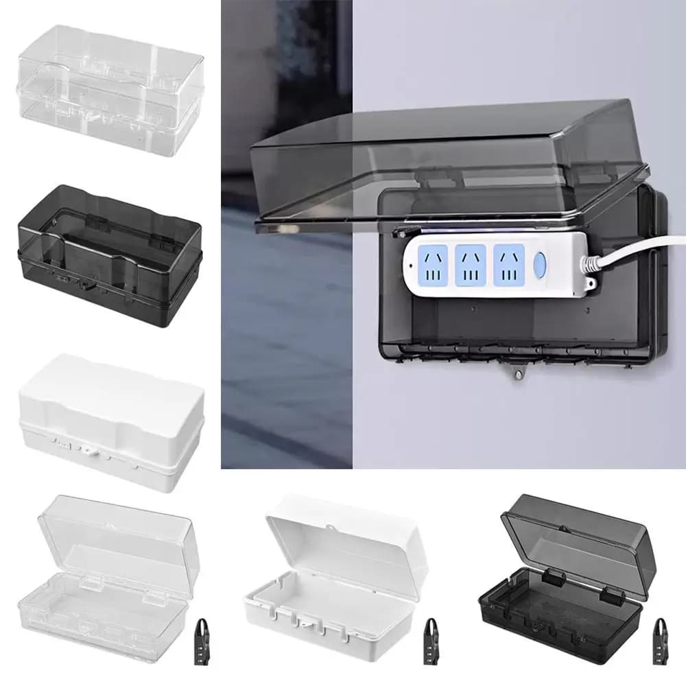 Scatola di plastica portatile Scatola di gestione dei cavi impermeabile e resistente alle intemperie Proteggi la presa Scatola di immagazzinaggio per ciabatta antifurto per esterni