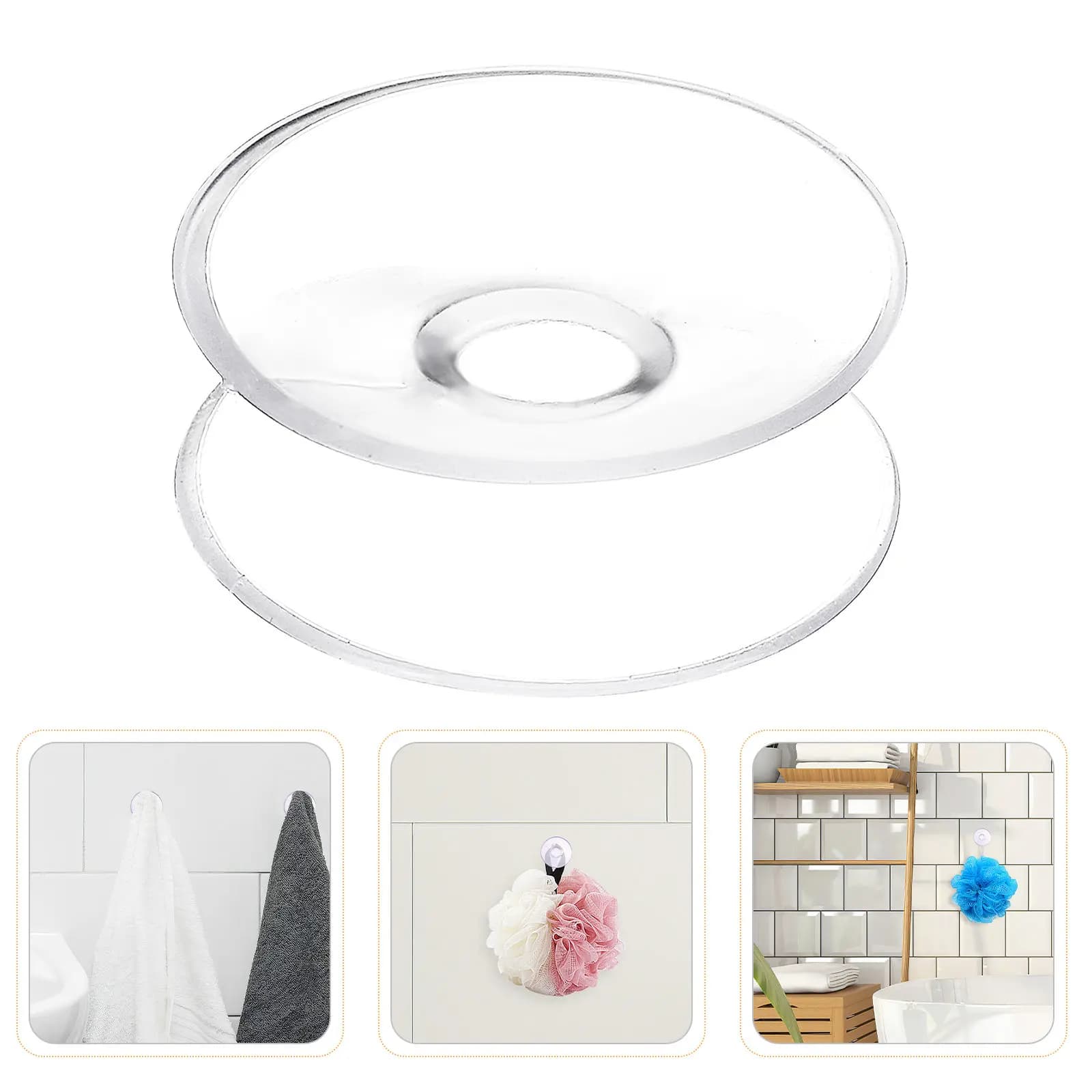 24 Pezzi Ventose a Doppia Faccia in PVC Trasparente, Robuste, per Bagno, Cucina, Finestre, Porte in Vetro, Ganci Adesivi Resistenti