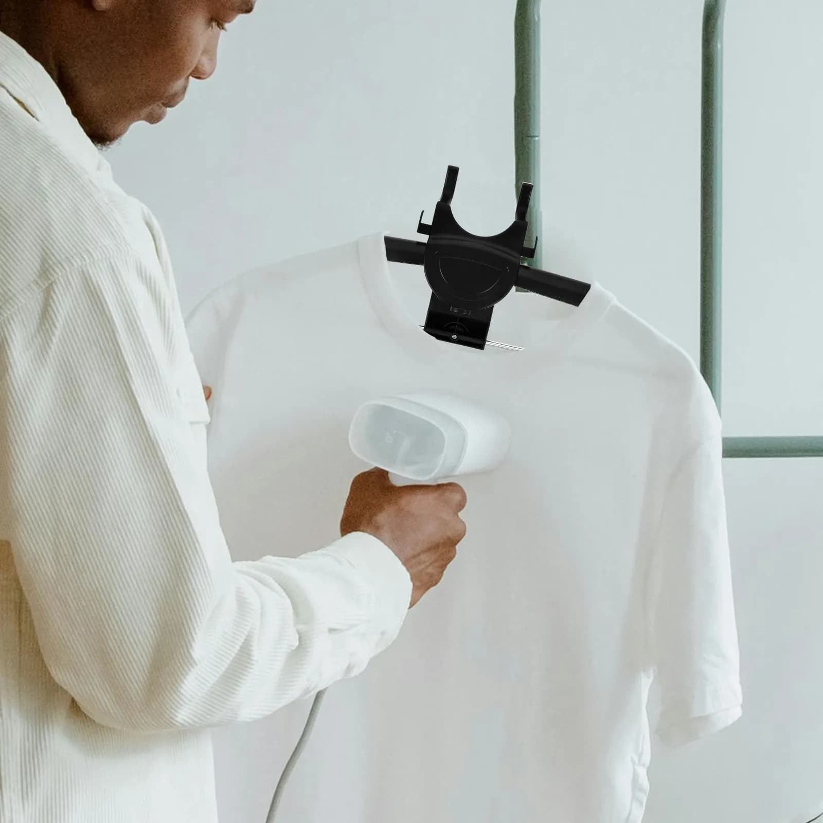 Garment Steamer Ironing Hanger Foldable Lightweight Plastic Clothes Rack Pants Holder Smooth Edge Easy Storage Multipurpose