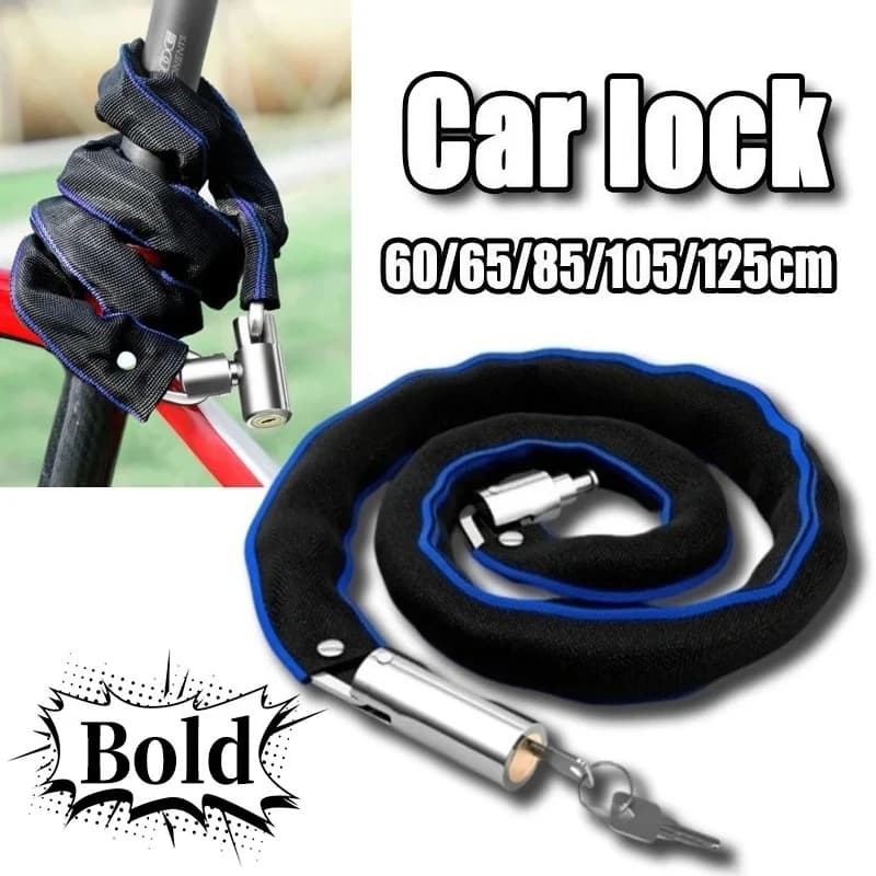 65/85/105/125 centimetri In Metallo Antifurto MTB Bici Da Strada Heavy Duty Blocco di Sicurezza per Moto Scooter Lucchetto Catena di Bicicletta con Chiave