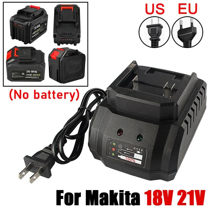 Caricabatterie per Makita 21V 0.5A 1.2A 2A 3A Li-ion, caricatore rapido portatile 18V per batterie Makita, spina EU/US