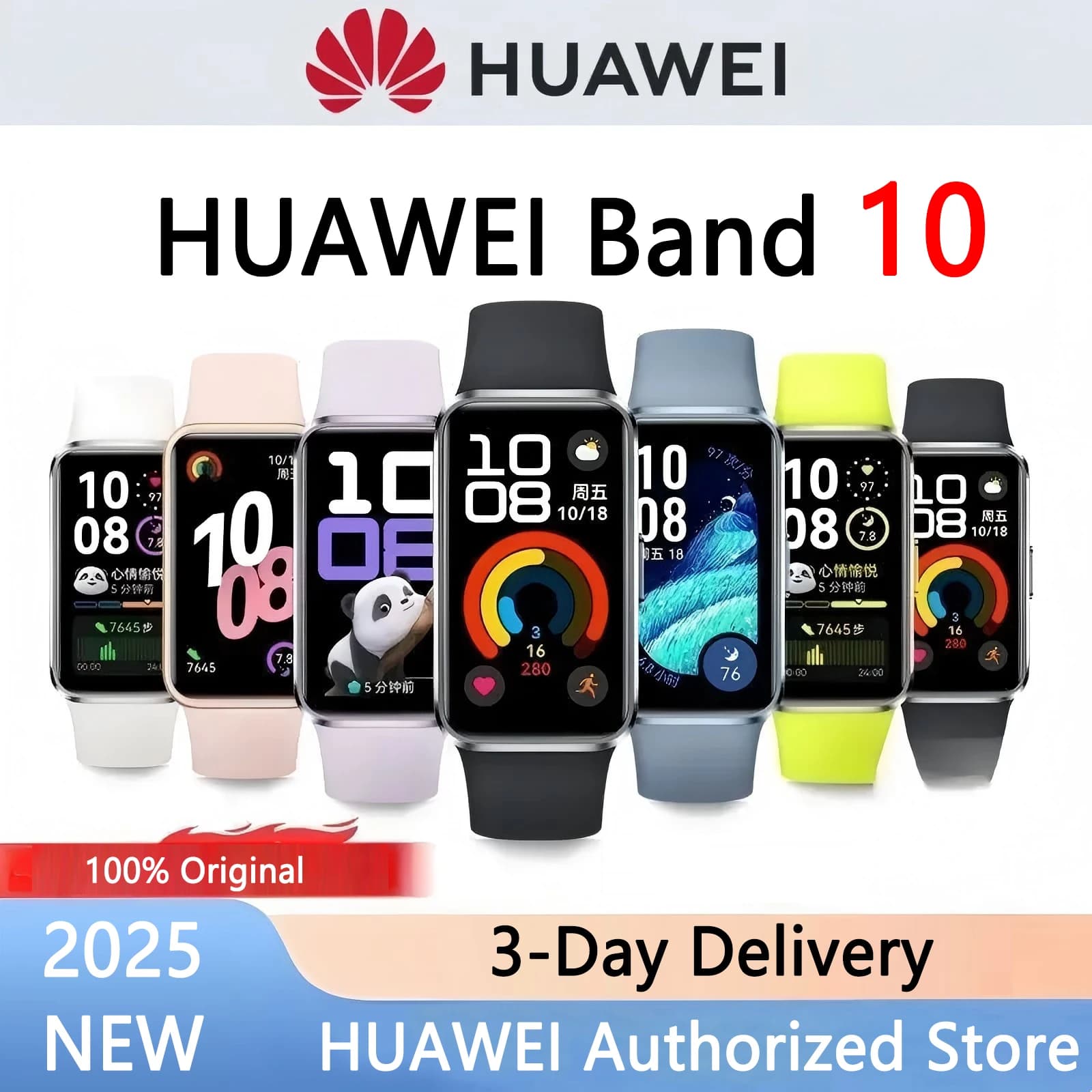 2025 NUOVO HUAWEI Band 10 Smartwatch originale compatibile con IOS e Android, monitoraggio del sonno, monitoraggio della salute, batteria da 14 giorni li