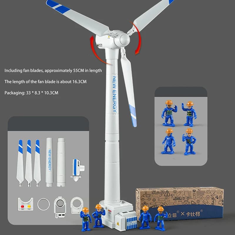 Giocattolo di simulazione modello di turbina eolica per bambini - Kit scientifico di grandi dimensioni