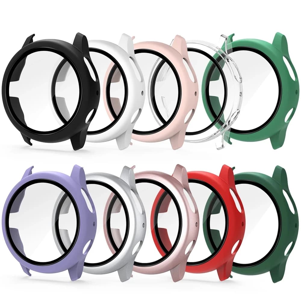 Custodia in vetro temperato per Samsung Galaxy Watch Active 2 44mm 40mm Copertura protettiva per schermo paraurti a copertura totale correas Accessori