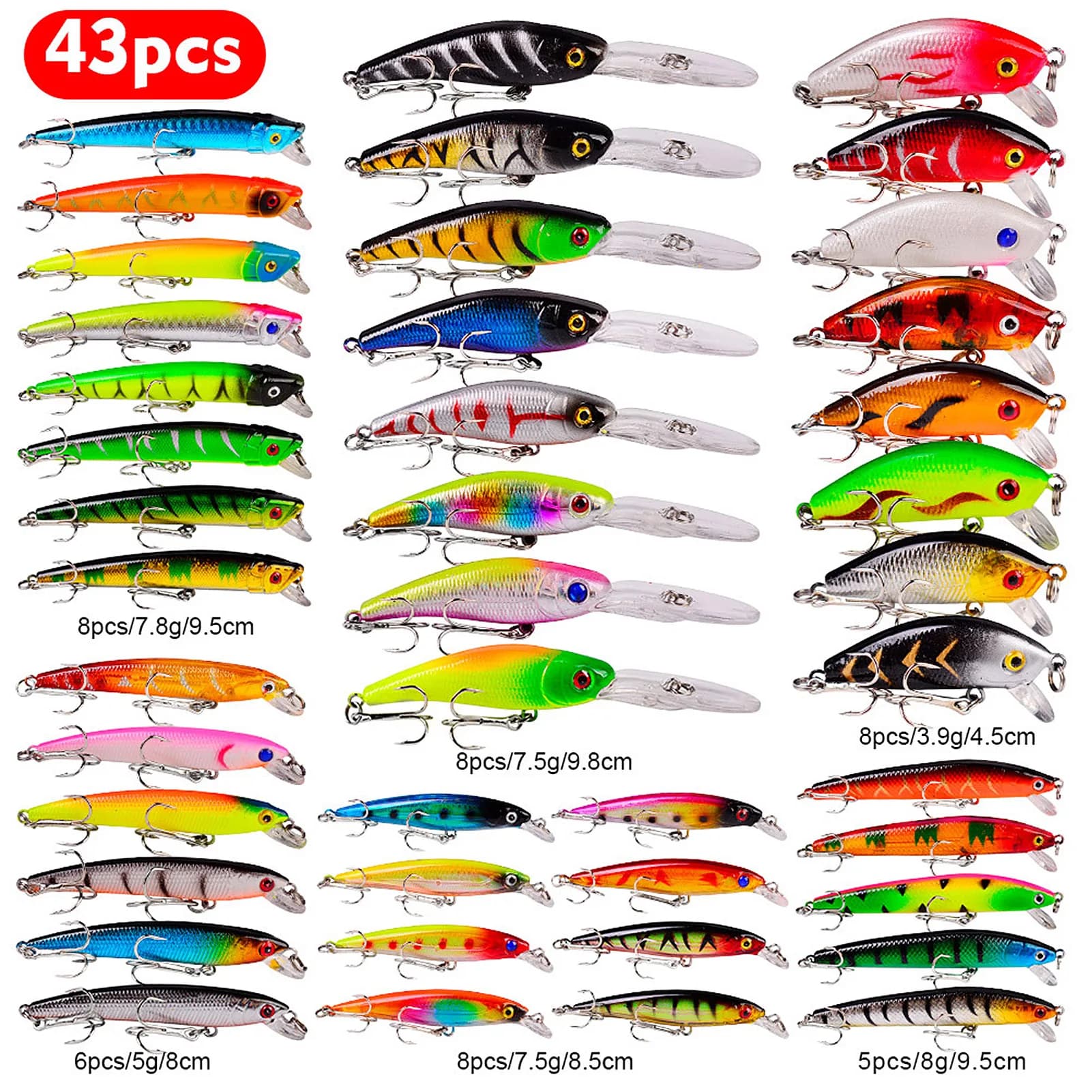 Artificial Fishing Lure Fishing Lures Set Artificial Hard Bait Fishing Lure Minnow Bait Swimbait Crankbait Lures Bionic Lure