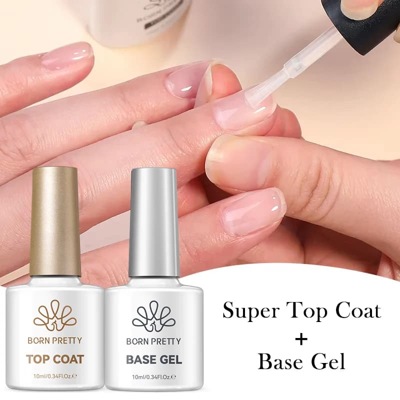 BORN PRETTY 10ml Base Gel Top Coat Glue Reinforcement Gel Nails Tools Soak Off UV LED Nail Paint Function Gel