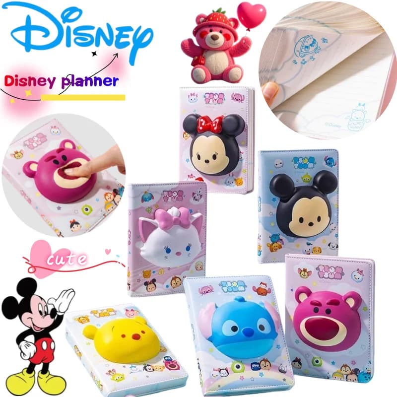 Nuovo Quaderno Disney con Personaggi Mickey, Minnie, Lotso e Stitch, Design Anime Colorato, Regalo per Studenti