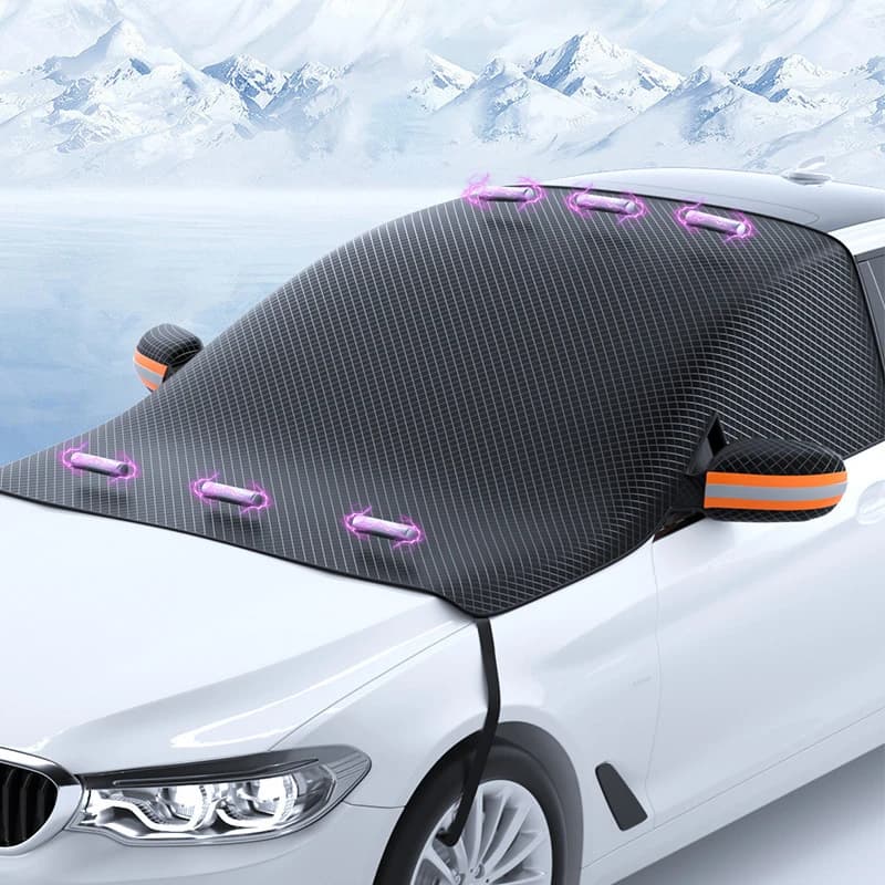 Copertura da neve magnetica per auto Copertura per parabrezza anteriore per auto Parasole esterno Protezione da neve Scudo da neve Mezza copertura Copertura per parabrezza