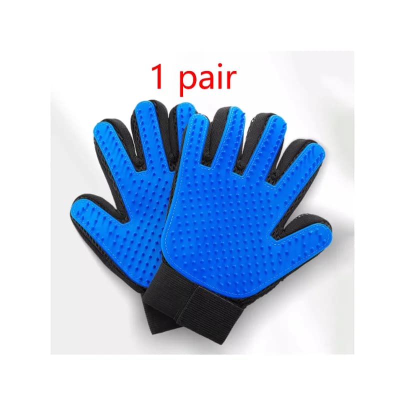 1 pair, Pet Grooming Massage Cat Stroking Gloves, Silicone Pet Gloves Dog Hair Removal Brush Five-finger Gloves
