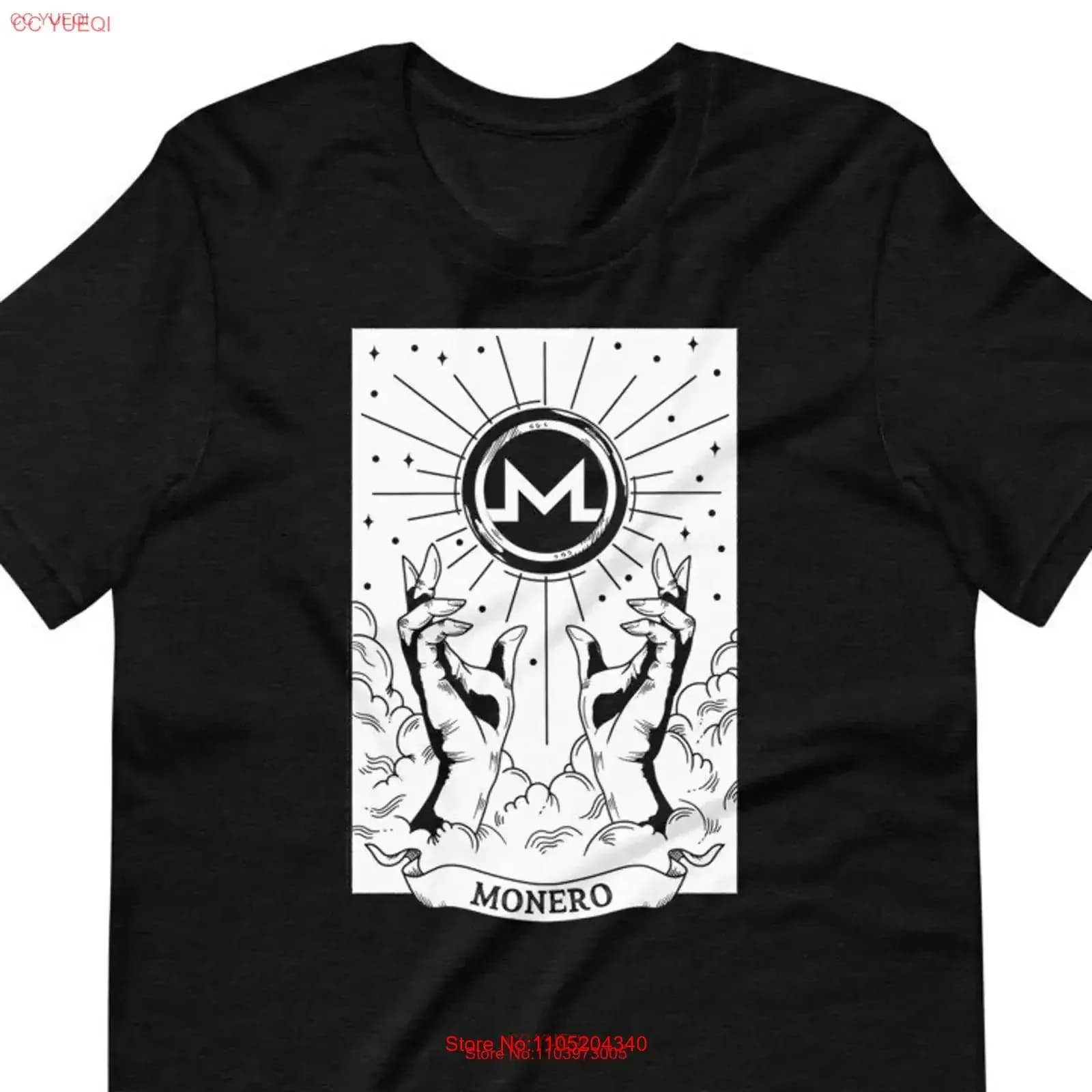 Monero Criptovaluta Tarocchi Carta T Shirt XMR Blockchain Design vintage Lavato Confortevole Traspirante homme Casual Leggermente