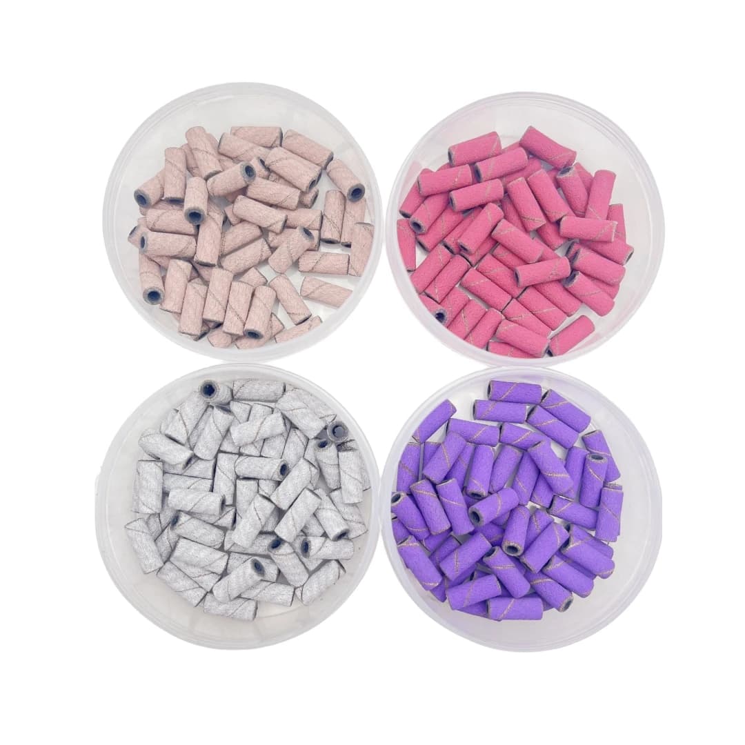 50 Pz/scatola 3mm Addensato Piccole Fasce Abrasive per Trapano Per Unghie Mini File Lucidatura Unghie Cuticole Pulito Nessun Mandrino In Acciaio Inox Bit