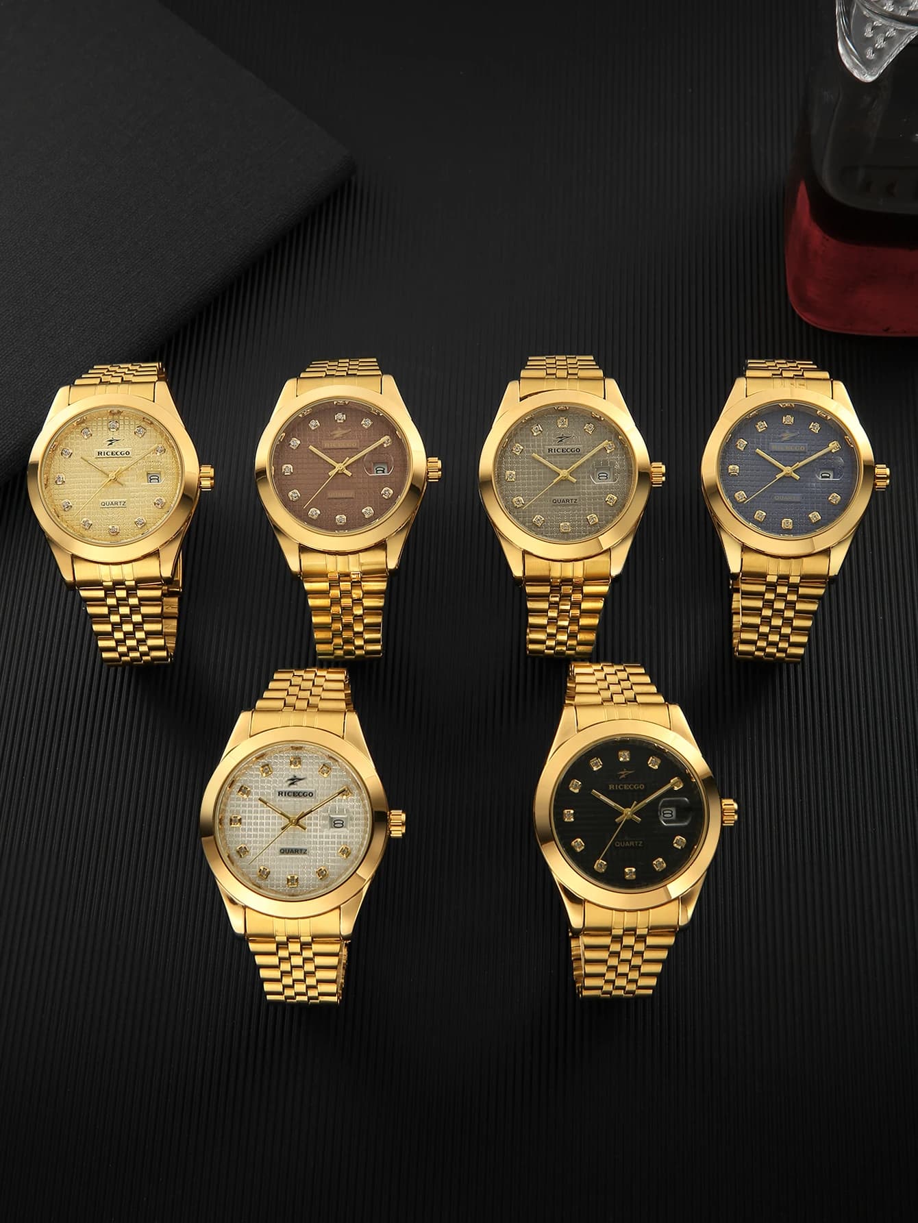 Ricecgo 1Pc Men's Luxury Watch, Date Display, Business Style, Durable Stainless Steel Strap, a Watch Gift for Him for Formal Occasions
