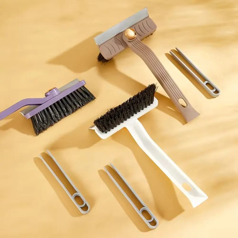 Set di spazzole rotanti multifunzione con setole dure 360 ° Spazzola Rotante Multiuso con Clip e Raschietto per Pulizia Piastrelle, Pulisce in un Solo Passaggio