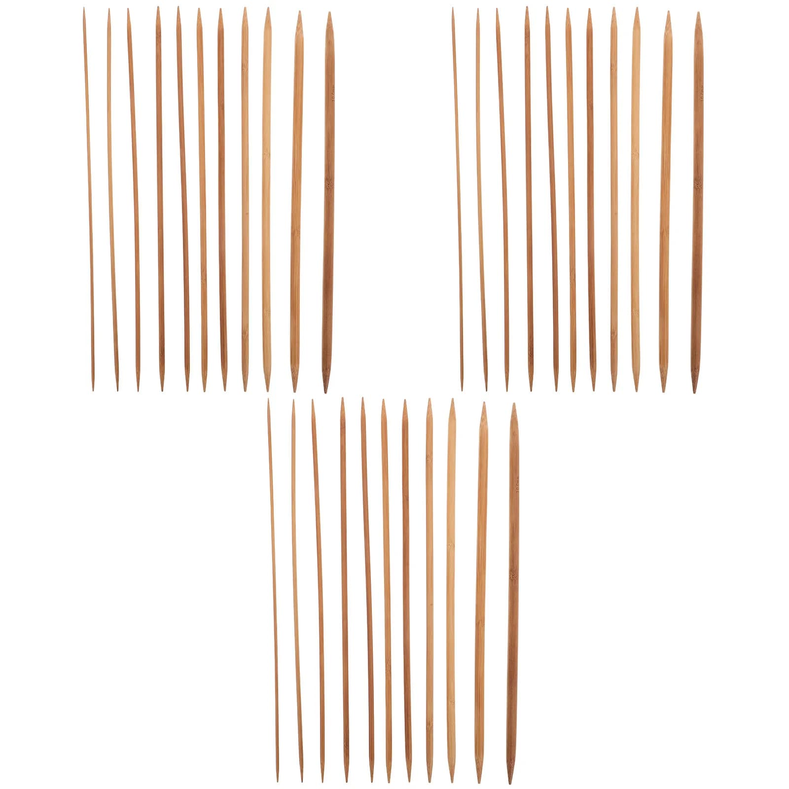 36Pcs Bamboo Knitting Needles Kit Double Pointed Needles Set for Sweaters Hats Scarves Handmade DIY Knitting Craft Tools