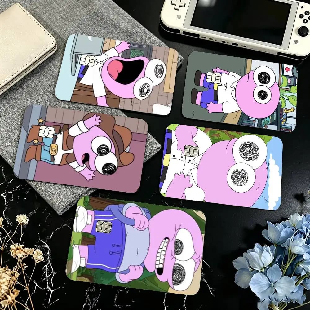 S-Smiling Friends Pim Credit Card HD Stickers Game Card Decal Small Chip Waterproof Sticker Gift