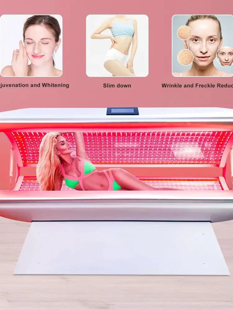Lettino per Terapia a Luce Rossa SLYRIC, Trattamento di Bellezza per Sbiancamento della Pelle, Letto Spa per Collagene, Camera Sauna Commerciale per Ringiovanimento Completo del Corpo