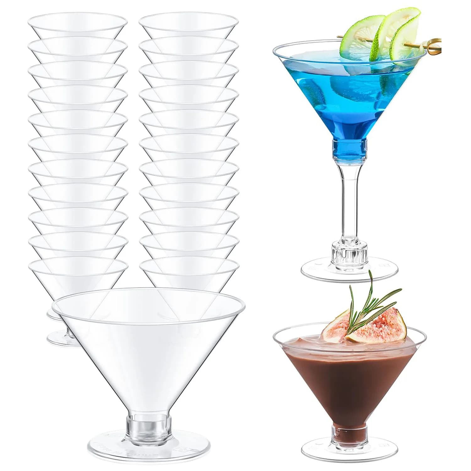 100 bicchieri da Martini in plastica trasparenti da cocktail, dessert, infrangibili, mini tazze da Martini per la festa nuziale, ciotola, gelato al vino