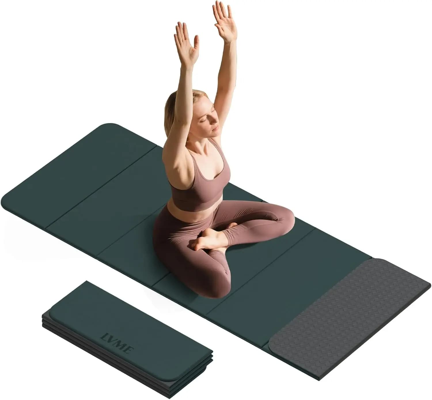 Foldable Yoga Mat, 8mm Thickness, Anti-slip TPE Material for Travel, Pilates, Camping - SGS Certificate