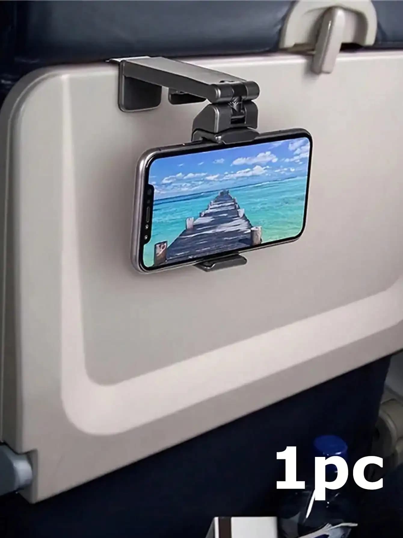 Supporto per Telefono da Aereo, 1 Pezzo, Portatile da Viaggio, Pieghevole, Regolabile, Girevole, per Selfie, da Scrivania, per Sedile del Treno