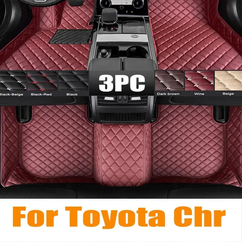 Tappetini auto per Toyota Chr 2018-2021 DropShipping Center Interni auto 100% Fit Tappeti in pelle Tappeti Rilievi del piede automotive tri