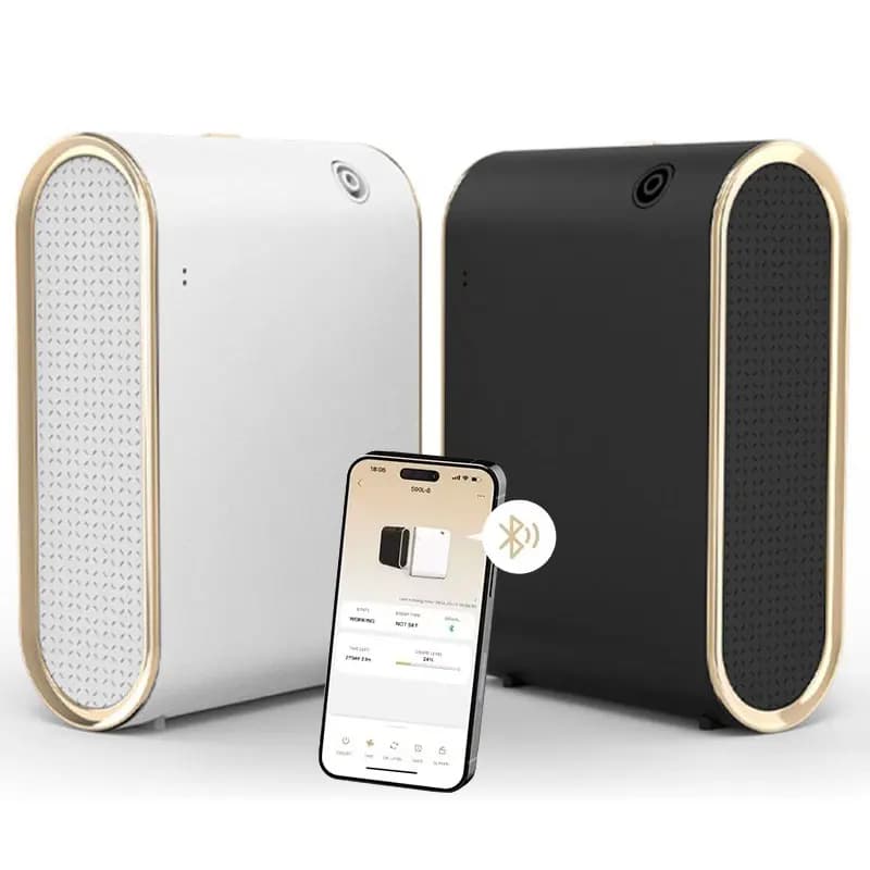 Diffusore di fragranze per ambienti senza acqua Diffusore di aromi intelligente Odore elettrico per la casa Distributore di odori Bluetooth 500m3