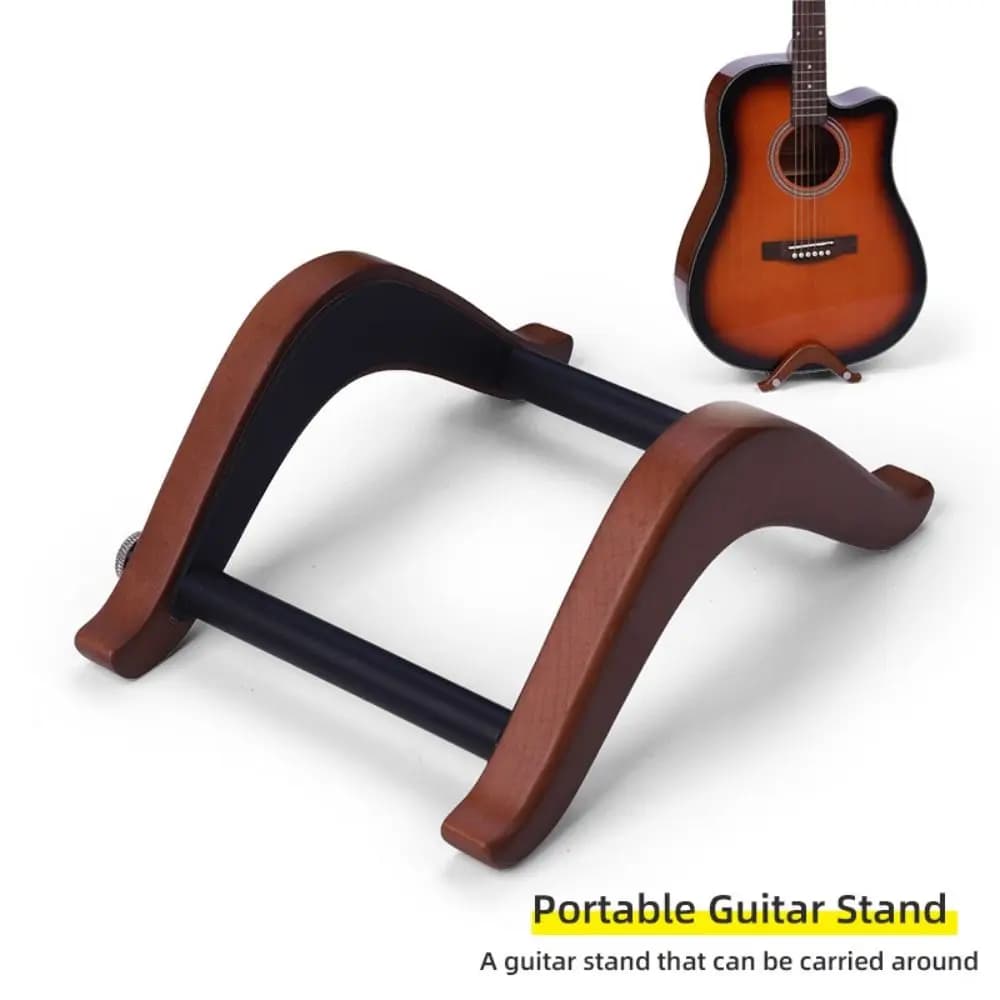Supporto per chitarra in legno, stabile, regolabile in larghezza, supporto per chitarra, protezione antiscivolo, staffa universale per ukulele