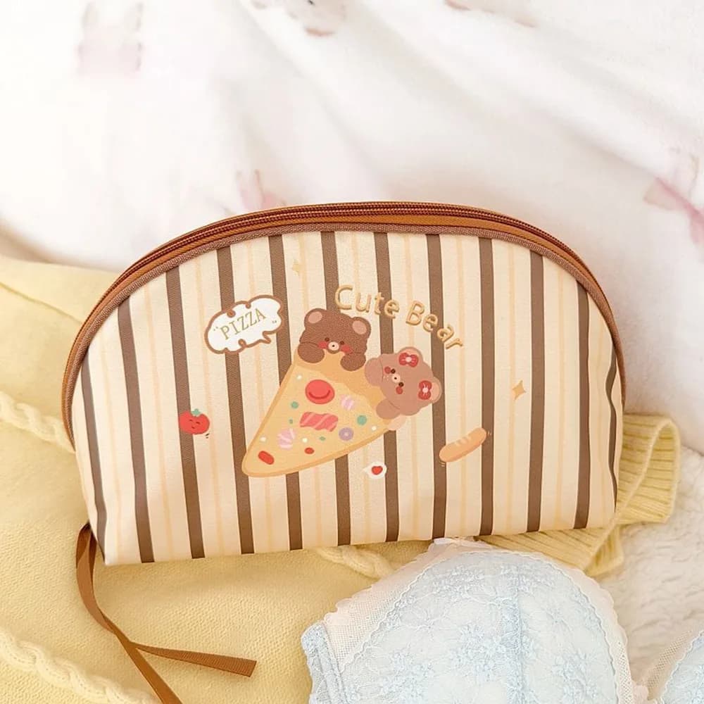 Cartoon Bra Underwear Storage Bag Large Capacity Waterproof Underwear Socks Storage Pouch Dopamine Cosmetic Bag Women Girls