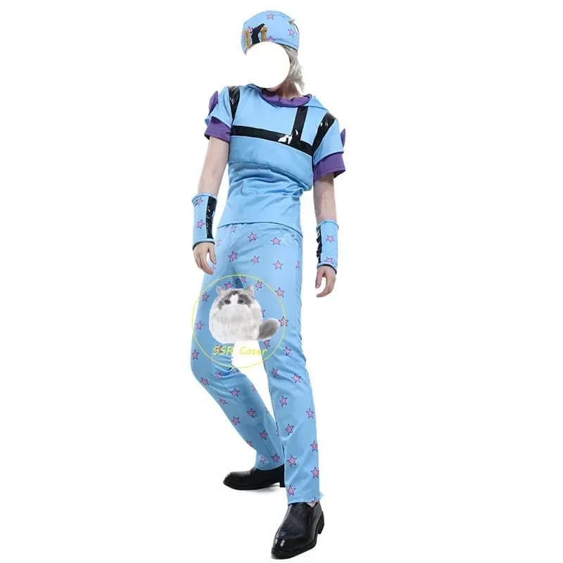 Johnny Joestar JoJo's Bizarre Adventure Cosplay Costume Anime STEEL BALL RUN Uniform Hat Halloween Suit Adultx;8'm6,