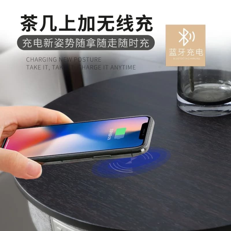 European Style Smart Coffee Table with Bluetooth Speaker Sound Card Wireless Charger Voice Control Multi-functional High Quality