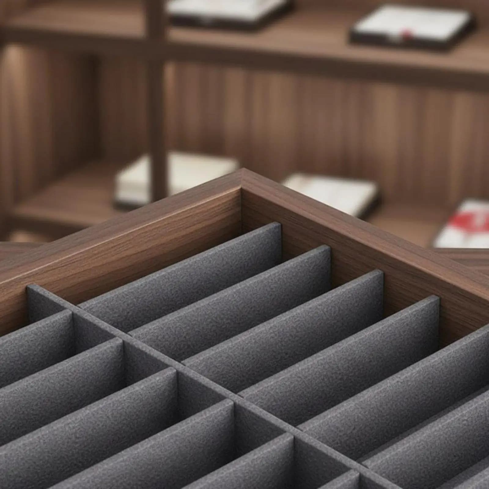 Organizer Tray for Jewelry Bracelet Display Wood Grain Box 40 Slots Jewelry Packaging for Home or Business