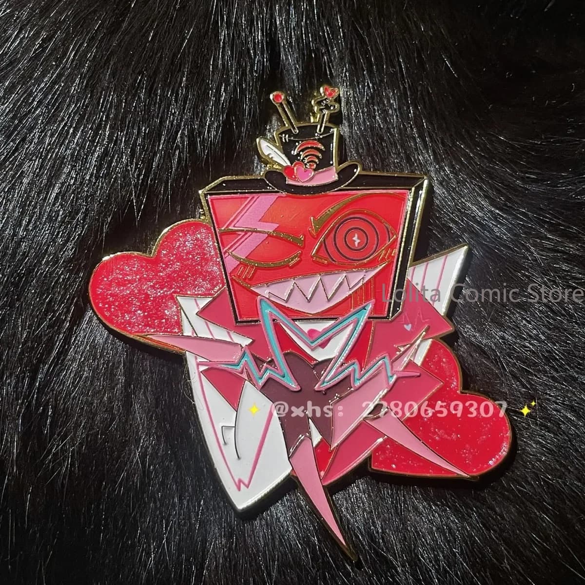 Anime figure Alastor Charlie Angel Vox Cosplay Game tinplate metal badge brooch Emblem backpack ornament Accessories Xmas Gift