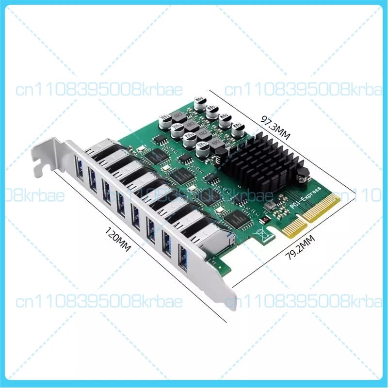 Scheda di espansione USB 3.2 Gen1 a 8 porte per PC desktop, da PCIe a USB 3.0, con funzione di acquisizione video