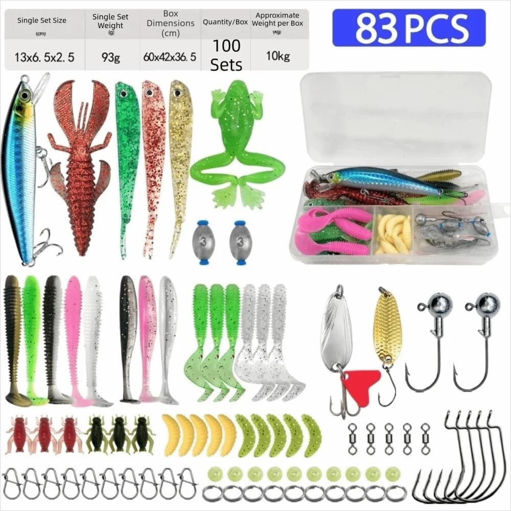Pro Gear Multi-Lure Fishing Lure Kit Layered Mixed Artificial Bait Pro Gear Multi Style Layered Tackle Box Trout Fishing