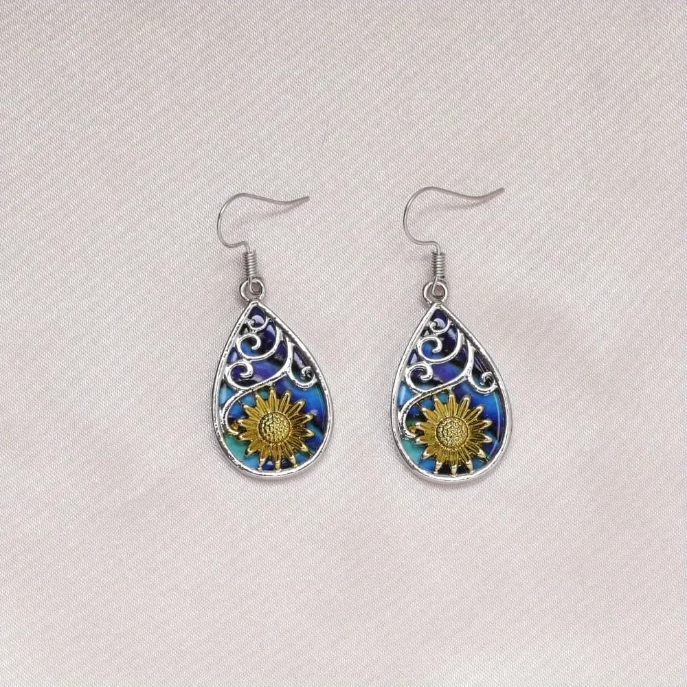 Orecchini pendenti a forma di girasole alla moda per donne e ragazze, regali di compleanno e Natale