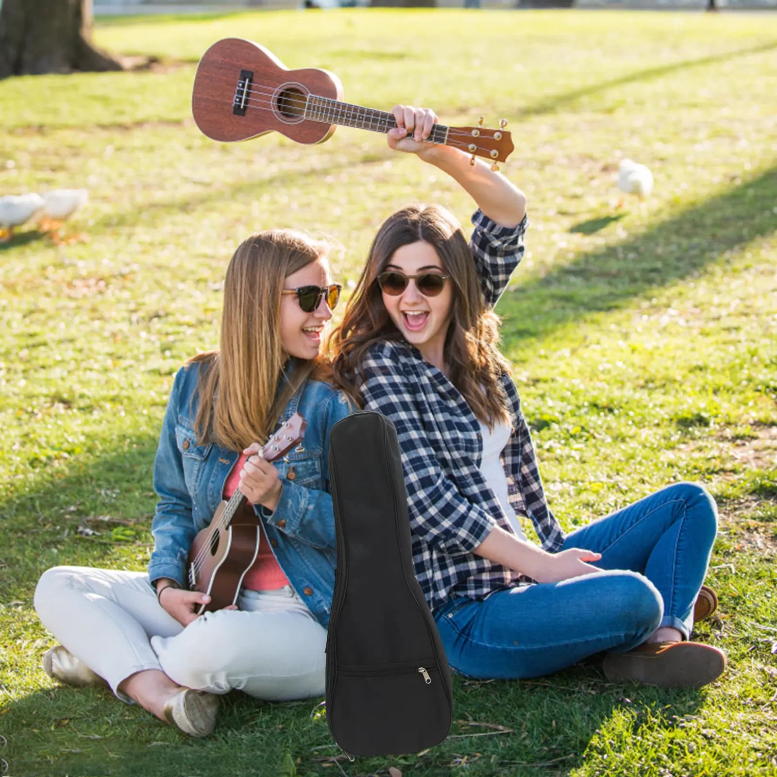 Waterproof Ukulele Pouch Oxford Cloth Strong Wear Resistant Lightweight Portable Carrying Bag for Ukulele Storage Travel Gift