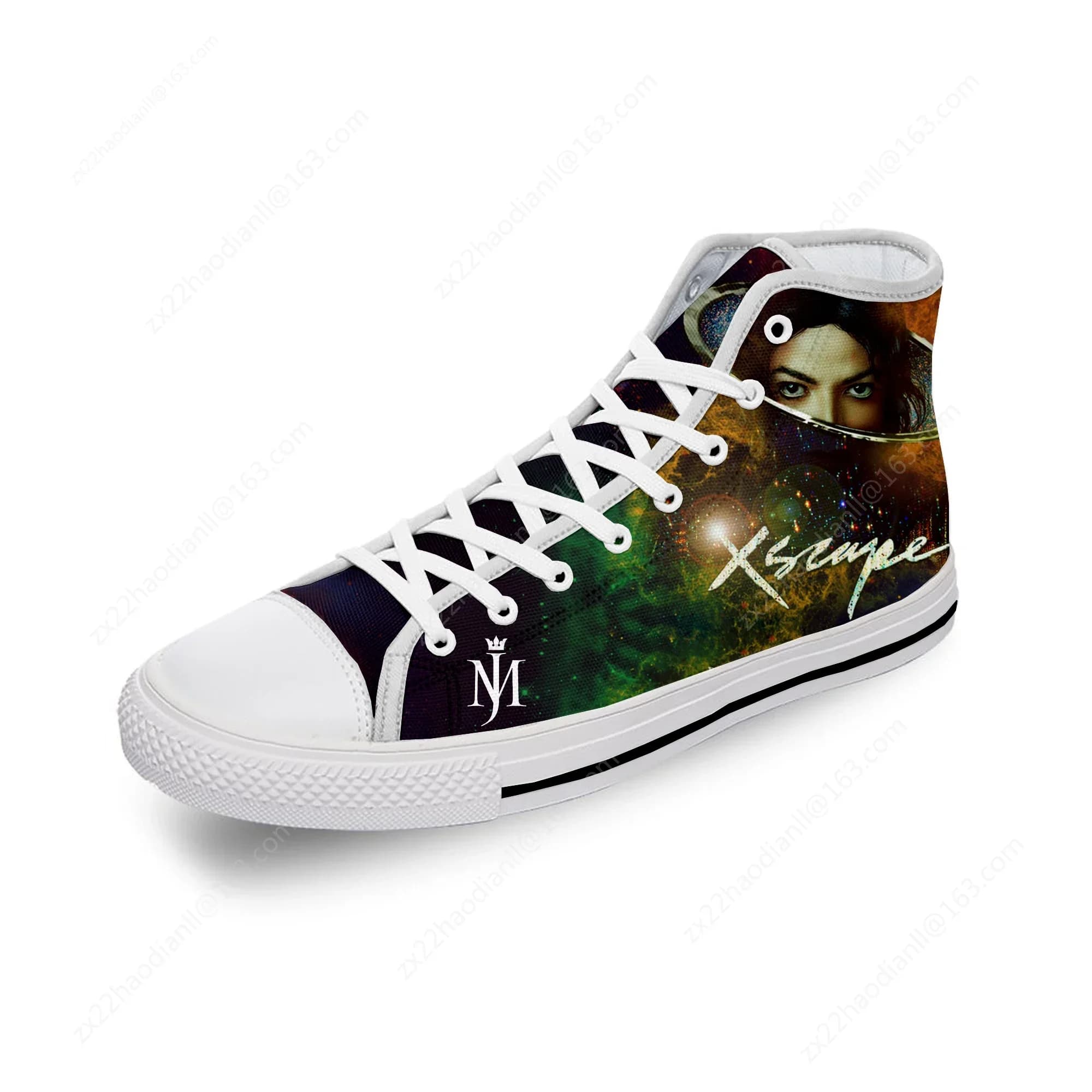 Michael Jackson Cool Funny White Cloth 3D Print High Top Canvas Fashion Funny Shoes Uomo Donna Sneakers leggere e traspiranti