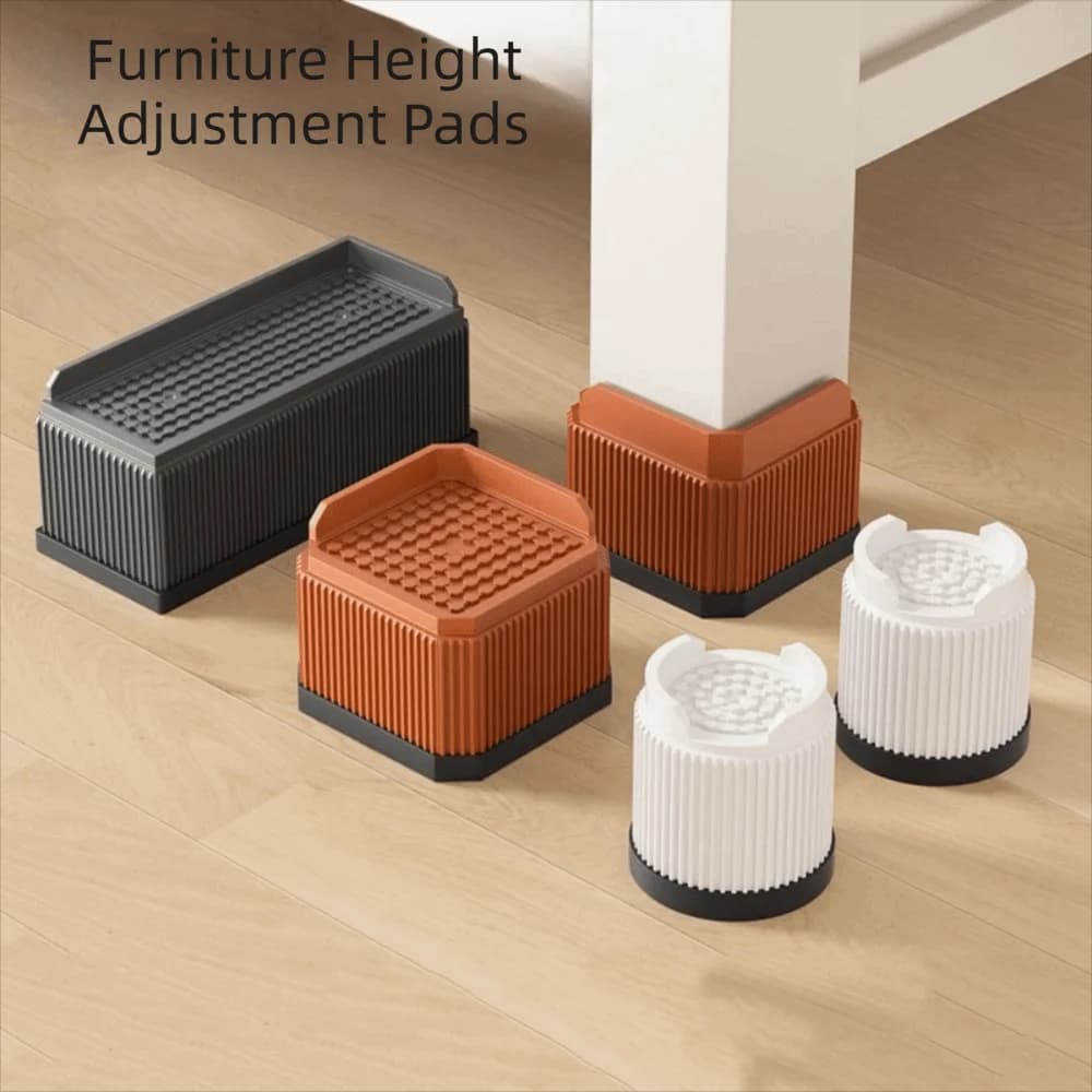 Piedini per Mobili Resistenti in Silicone Antiscivolo, Supporto Regolabile per Letto, Lavatrice, Scrivania, Divano e Sedie