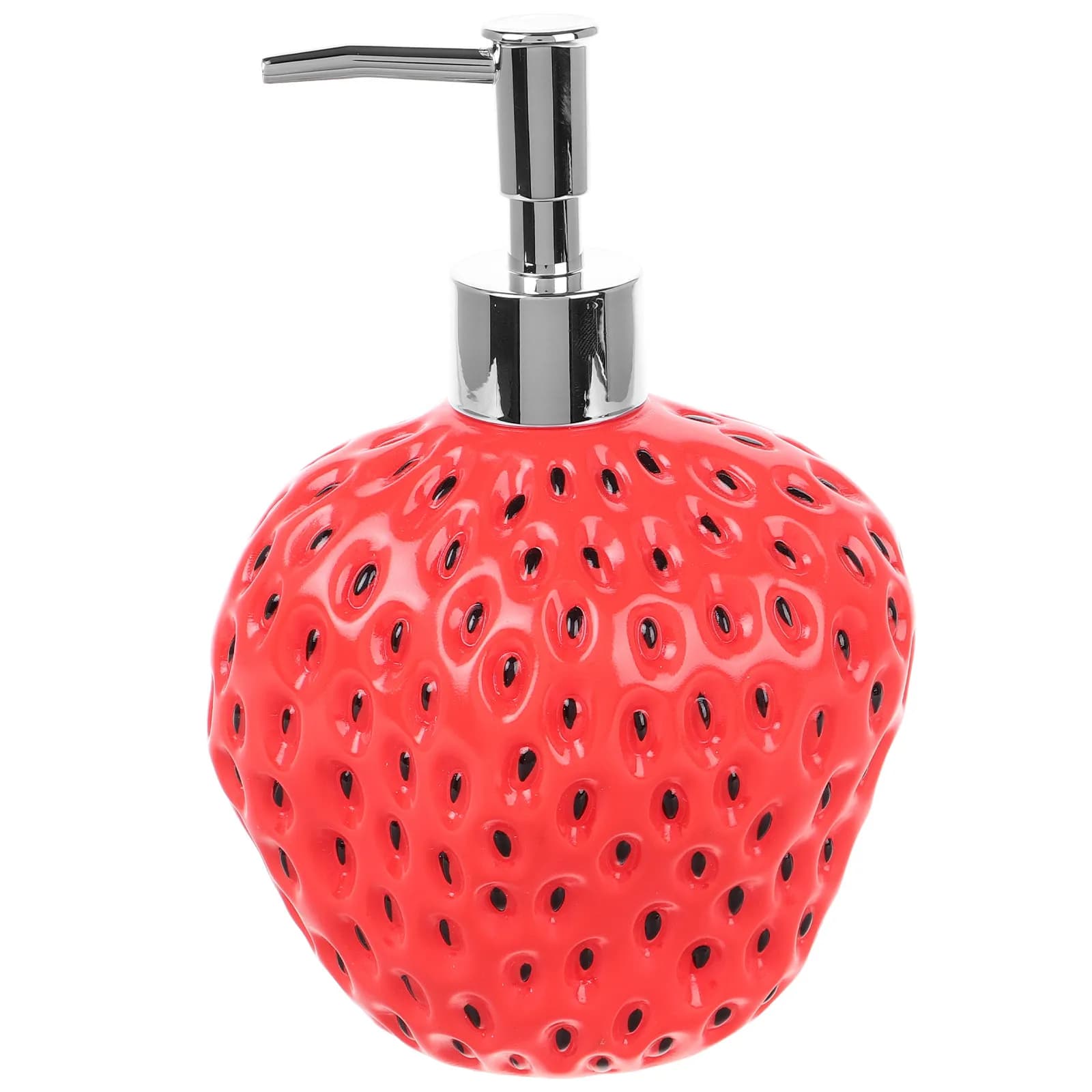 Strawberry Soap Dispenser Red Refillable Pump Bottle Shampoo Conditioner Body Wash Bathroom Travel Container Plastic