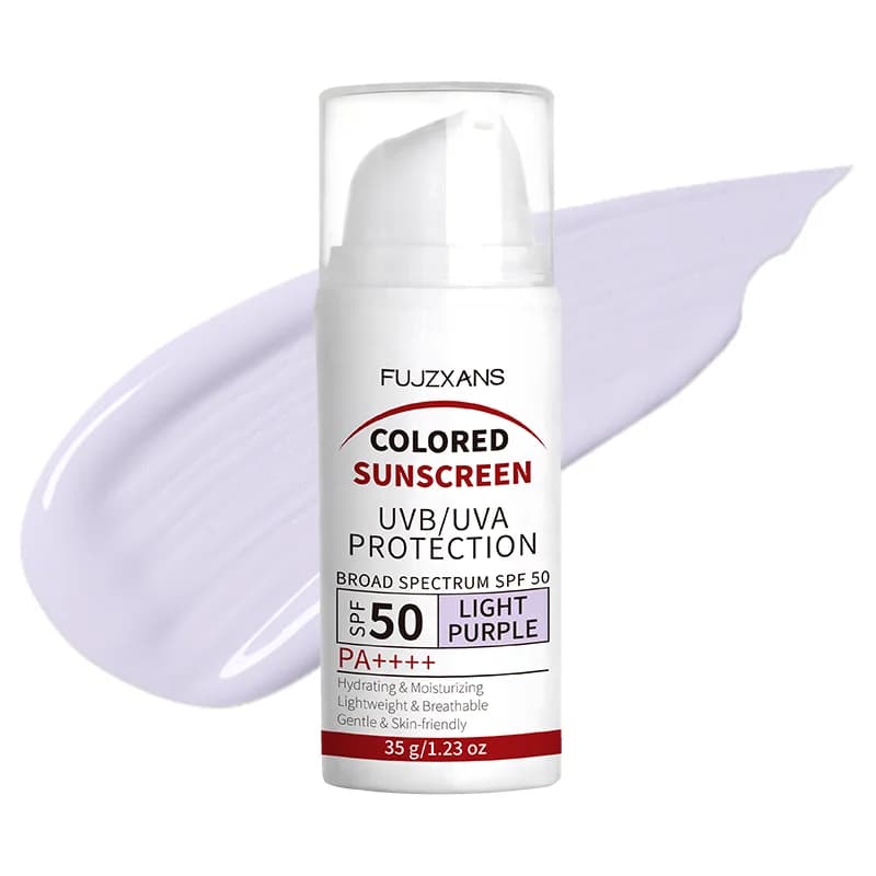 Solar Cream Colorful Purple Clear SPF 50 for Face - BB Background Luminous skin effect, Waterproof and South resistant, High UVA/UVB protection