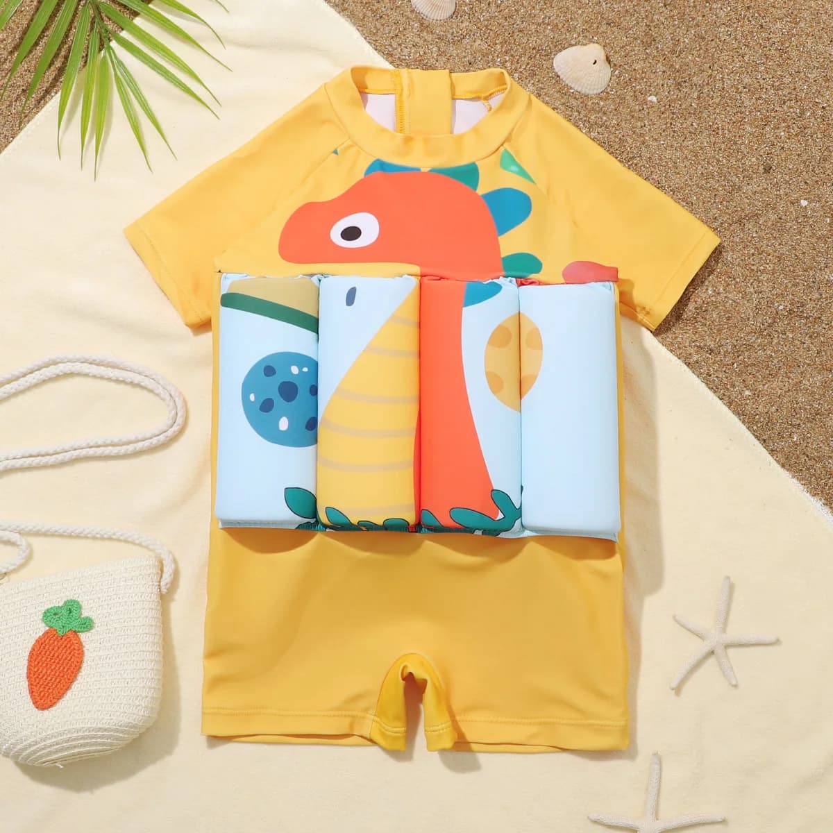 Children's swimsuit Girls' medium and small children's one-piece 2026 cute sunscreen hot spring swimsuit, buoyancy swimsuit