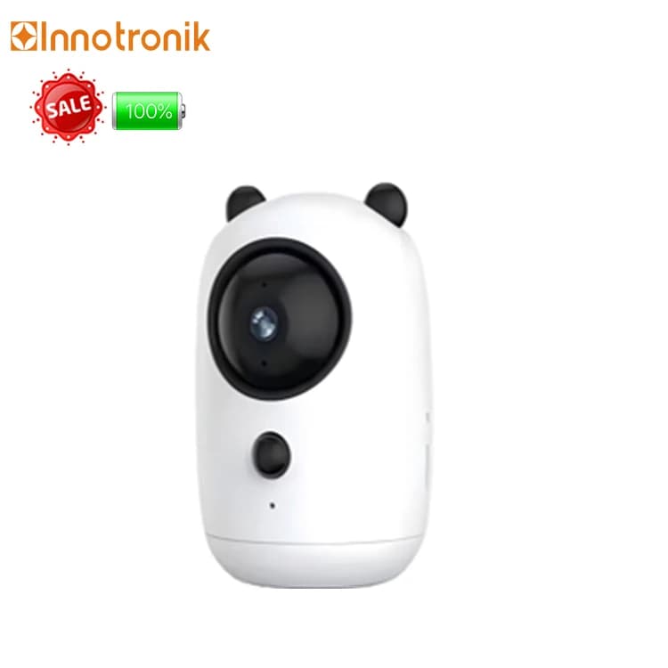 Innotronik 2K 4MP Baby Monitor Telecamera di Sicurezza Interna a Batteria WiFi con Rilevamento Movimento AI, Videocamera per Animali Domestici, App ICSee