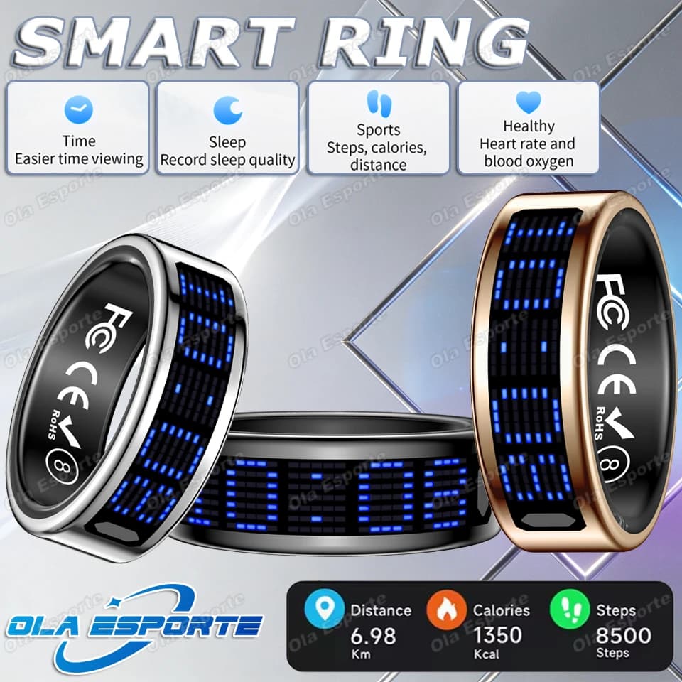 Smart 2026 Man Woman with LED Display, Cardiac and Oxygen Frequency Monitor in Blood, 5ATM Waterproof, Multi-Sport Mode, Android Gift