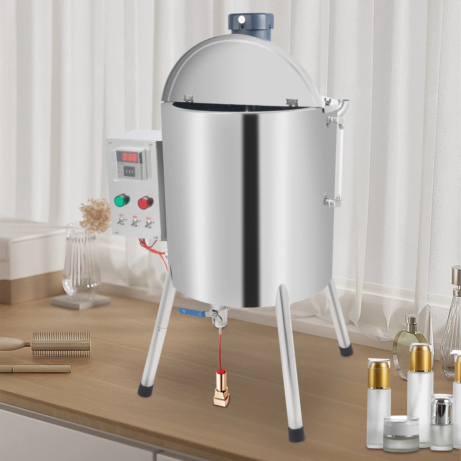 30 L Rossetto Riscaldamento Miscelazione Riempitrice Rossetto Candela Riempitore di calore Serbatoio di agitazione Dispenser di pasta liquida per rossetto
