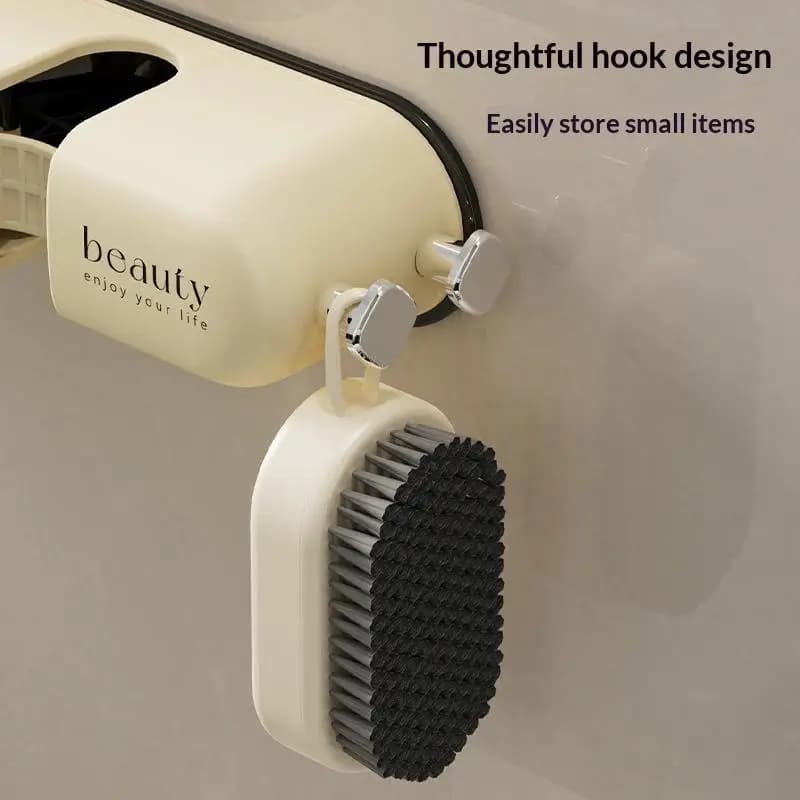 Wall Mounted Mop Holder Strong Adhesive Adjustable Grips For Kitchen Bathroom Laundry Storage