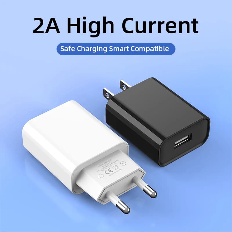 Caricatore USB 2A con ricarica rapida, adattatore con spina EU/US, Quick Charge 3.0, caricatore da parete per iPhone 15, Xiaomi, Samsung, Huawei, Oneplus, OPPO